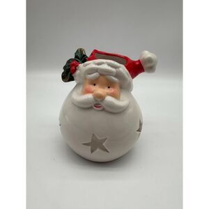 ceramic Santa Claus figurine tea light candle holder